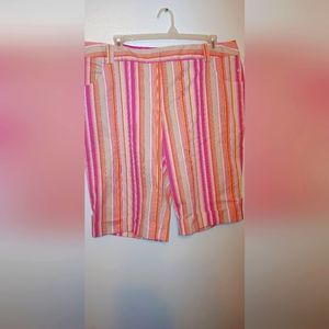 Women's plus size shorts size 20 w pink yellow and orange stripes